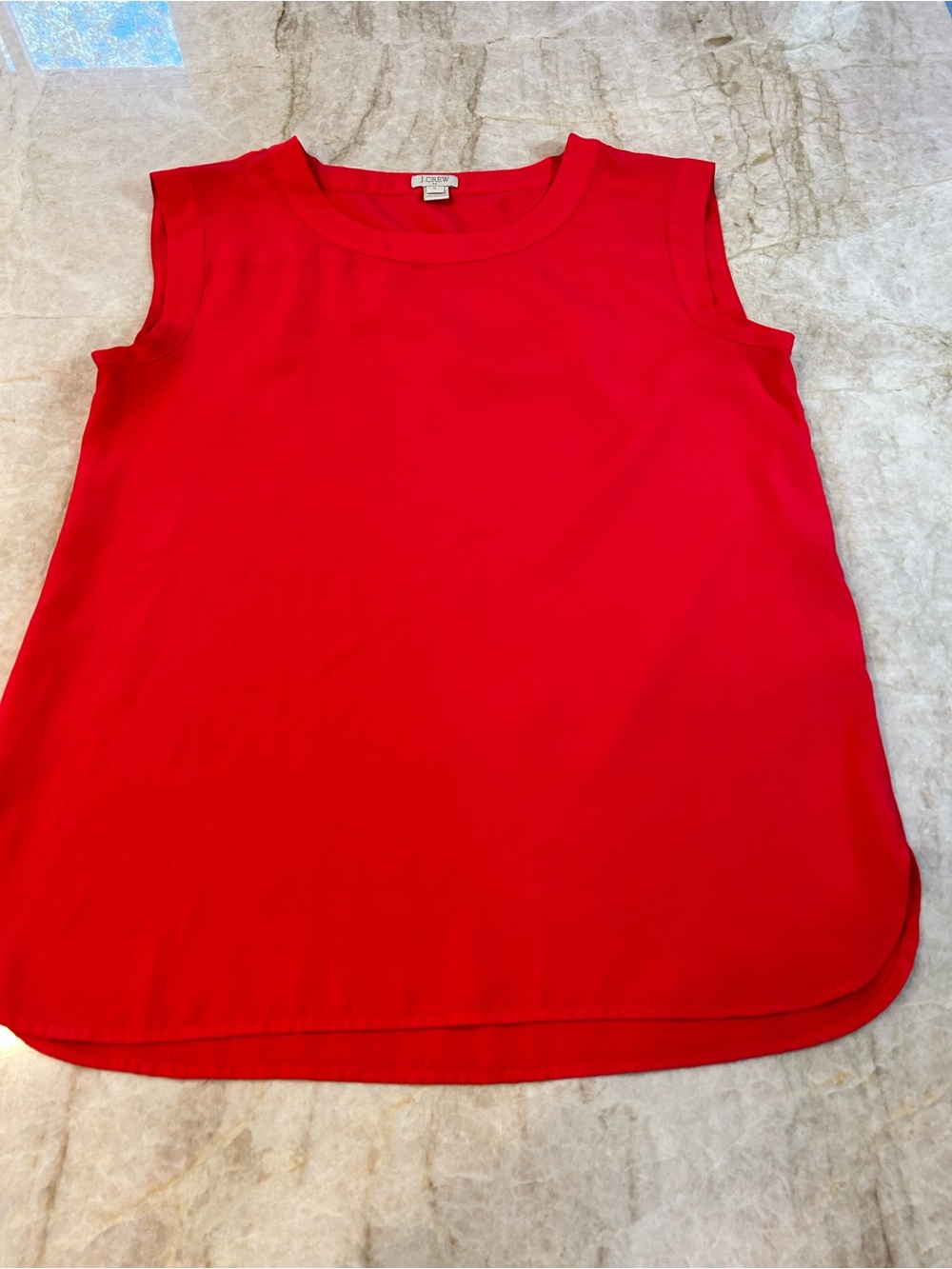 J.Crew Red Sleeveless Shell Blouse Top Relaxed Fit Size Small